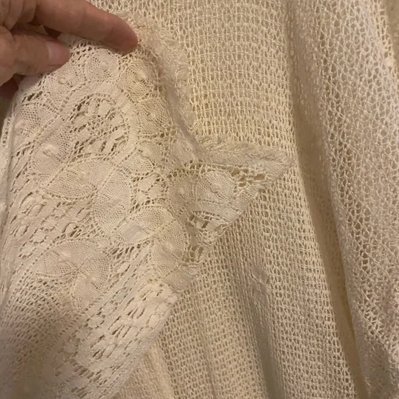 Cream Lace Knit Cardigan/Blouse - Picture 3 of 5